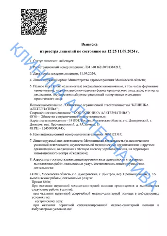 Лицензия страница 1